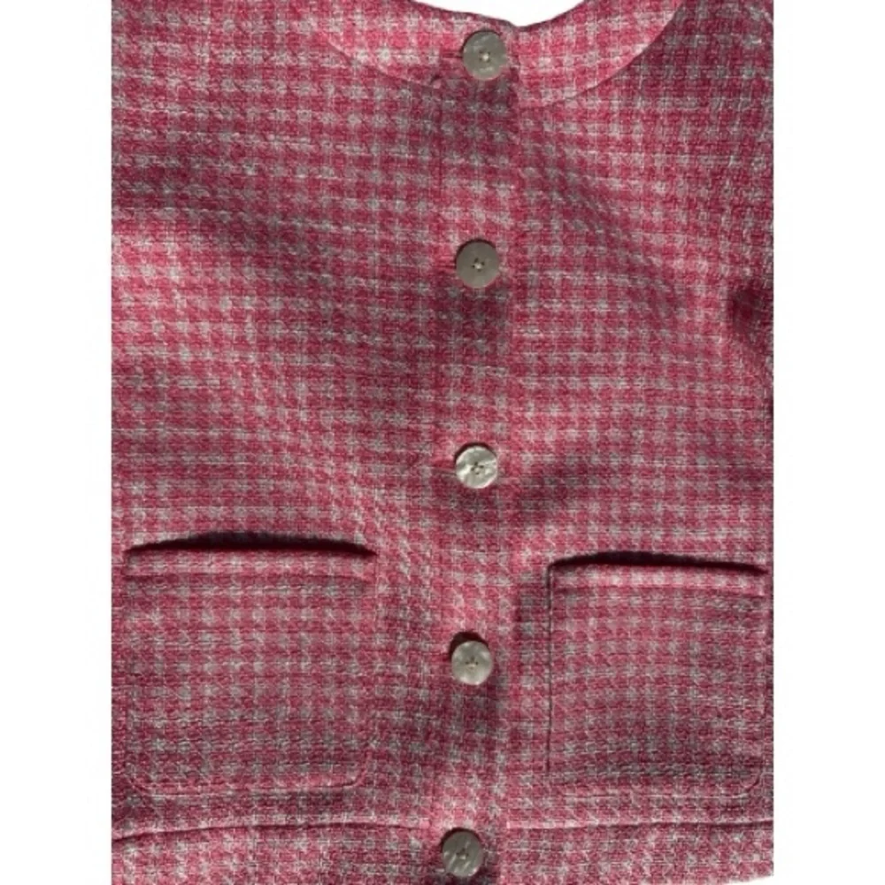 J.Crew Factory Tweed Patch-Pocket Women's Jacket Pink Size 12 - Picture 6 of 6